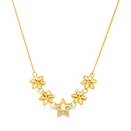 Top Cash Jewellery 916 Gold Flower &amp; Star Necklace
