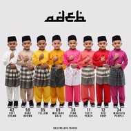 Baju Melayu Tradisional Kids - SOFT CREAM, NUDE, YELLOW, MUSTARD GOLD, FUSCHIA PINK, FUZZY PEACH, RE