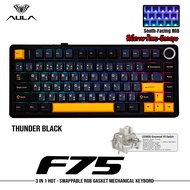 AULA F75 F75PRO F75MAX Gasket Tri-mode RGB 75% Mechanical Keyboard (Switch Lube) คีย์ไทย รับประกัน