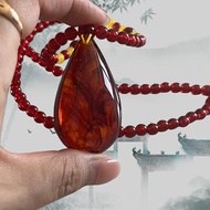 Teardrop Pendant Necklace - Red gold Jewelry，September Birthstone Gift