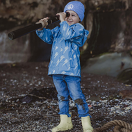 紐西蘭 Snapper Rock 兒童防水外套⎪一道閃電_藍色