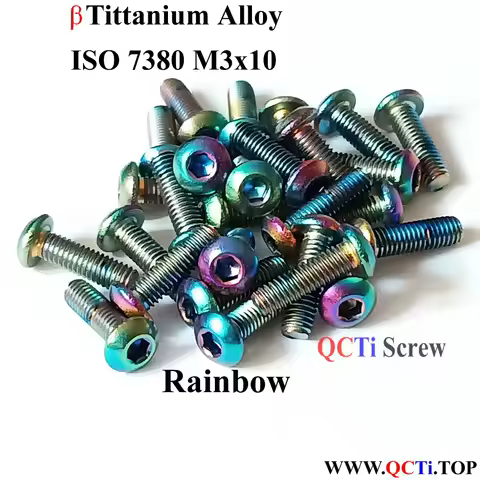 1EA Ti Alloy ISO 7380 Titanium screw M3x6 M3x8 M3x10 M3x12 M3x14 M3x15 M3x16 M3x18 M3x20 Button Head