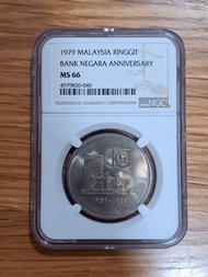 1979 Malaysia Ringgit Commemorative Coin Bank Anniversary NGC MS66 Collection Collectible