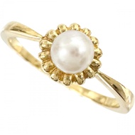 MIKIMOTO Akoya珍珠戒指，4.2毫米，18K金，2.0克，女士款（8號）[二手]