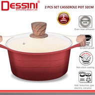 DESSINI ITALY XWB-32 Die Cast Aluminium Non Stick Casserole Pot Bowl Deep Fry Pan Induction Cookware