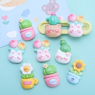 bunga tangan pengantin pasu bunga hiasan Cute Cactus Flowerpot Cartoon diy Cream Glue Phone Case Wat