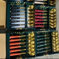 SULTAN MARBLE TABLESPOONS SET 6PCS / LUXURY GOLD TABLESPOONS