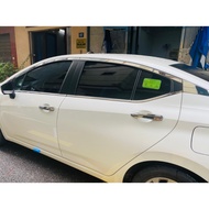 Curved glass rim + stainless steel glass leg brace for Nissan Almera 2022 2023 2024 beautiful bright