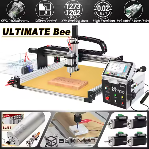 BulkMan3D ULTIMATE Bee CNC 4-Axis Engraving Full Kit with DDCSV4.1 Offline Control for Wood Acrylic 