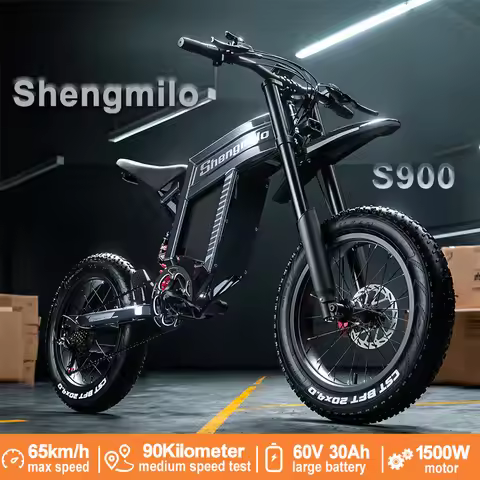 Shengmilo S900 1500W eBike, 60V 30AH Battery 20x4" Fat Tires, 40MPH 62Mi Range, 300LBS Load, Hydraul