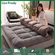 LIVE FREELY Thicker Lamb plush Mattress Tilam Lipat Single/Queen/ King Foldable Mattress Dual Purpos