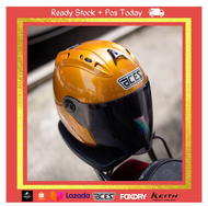 ( Gold / Emas ) V2 Aces Premium R2 Motorcycle Helmet / Topi Keledar Motor / Helmet Murah