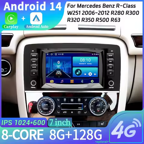 7inch AI Carplay Android Car Radio For Mercedes Benz R-Class W251 2006-2012 R280 R300 R320 R350 R500
