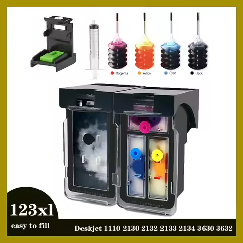 Refillable 123XL Ink Cartridge Replacement For HP123 For HP 123 for Deskjet 1110 2130 2132 2133 2134