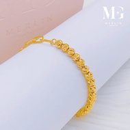 Merlin Goldsmith 22K 916 Gold Paperclip x Glitter Ball Bracelet