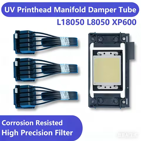 XP600 Printhead Manifold with UV Ink Damper Ink Pipe Tubing for Epson EcoTank L18050 L8050 18100 UV 