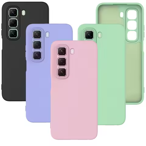 For Infinix Hot 50 Pro 4G Frosted Rubber Case With MicroFiber Lining,Rugger Armor Silicone Case For 