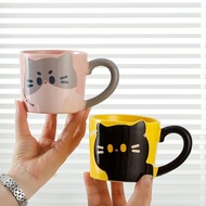 Mug Keramik Kucing dengan Tutup Kayu / Cangkir Keramik Cute Kucing