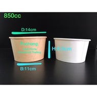 Paper Bowl 850cc /1000cc Mangkuk Kertas / suop bowl Brown Craft/White Putih TAPAU MANGKOK DISPOSABLE