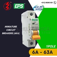 EPS 1 Pole MCB 6A 10A 16A 20A 32A 40A 63A Miniature Circuit Breaker 6KA (SIRIM) / EPS 1P mcb