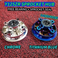 Y125ZR SPROCKET HUB CHROME AND TITANIUM WITH BEARING AND SEAL Y125Z