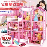 Barbi Doll House Kids Toys for Girls Story Villa DIY Birthday Gifts Assemblyfor Girls Toys