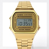 CASIO卡西歐復古金色電子手錶