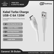 OnPrime USB-C 6A Turbo Charger Data Cable for Xiaomi, Redmi, poco 33W 67W 120W Decimal