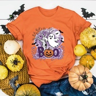 @% 100cm-5XLHalloween T-Shirt Spooky Boo Ghost Halloween  Pumpkin Trick or Treat Tshirt Kids Adults 