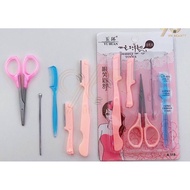 5pcs set Penjagaan Kening muka & telinga cukur kening sikat bersih telinga cukur bulu pembersih keni