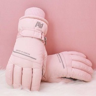 B2169 Ladies Warm Double A Letter Windproof Full Palm Touch Screen Ski Gloves