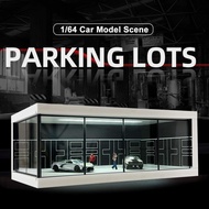 Diorama 1:64 Car Garage Model LED Lighting City Car Showroom Scene Display Model Storage Boxes Displ