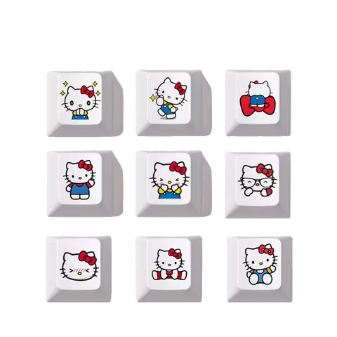 Cute Cartoon Kitty Kuromi Keycap Cherry Profile Cross Axis Mechanical Keyboard Decoration Keycap Key