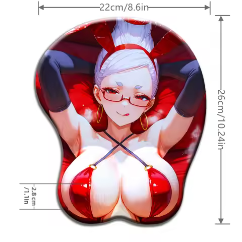 Anime Dandadan Ayase Momo Seiko Red Bunny Girl Oppai 3D Silicone Kawaii Desk Pad Breast Wrist Rest M