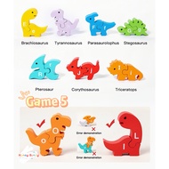 Honey Bunny Toys Montessori Dinosaur 26-Character Matching 2-5 Years Old