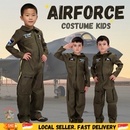Children Costume Air Force Pilot Uniform F16 F15 Fighter Jet Cosplay Party, Career Top Gun