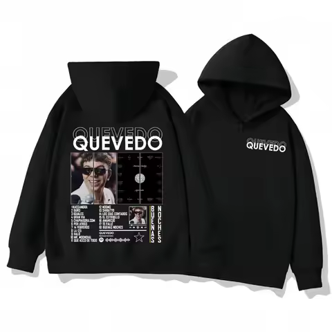 Rapper QUEVEDO Buenas Noches Merch Hoodies Men Women Clothing Fashion Hip Hop Pullovers High Quality