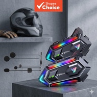 Y20 MAX Motorcycle Helmet Bluetooth Headset Intercom RGB Light Mixing V5.3 1000mAh Battery