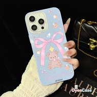 Ribbon Bow Bear IMD Glitter Case For Samsung Galaxy S25 S24 S23 S22 S21 Plus Ultra FE + A15 M15 F15 
