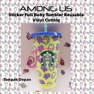 DIY Sticker Tumblers Reusable STARBUCKS Full Body Wrap AMONG US