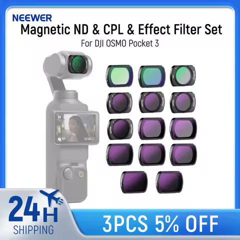 NEEWER Magnetic ND & CPL & Effect Filter Set For DJI OSMO Pocket 3, 14 Pack CPL ND8/16/32/64/128/256