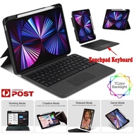 [IN STOCK]For iPad 10.2" 10.9" 10th 9th 8th 7th Generation Air 4 5 Pro 11" 12.9" 2019/20/21/22 Touchpad Backlit Bluetooth Detachable Keyboard Leather Stand Case Cover With Pen Slot