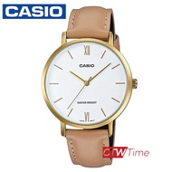 CASIO Standard นาฬิกาข้อมือผู้หญิง สายหนัง รุ่น LTP-VT01GL-7BUDF (หน้าปัดขาว)