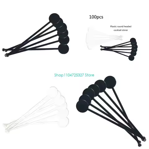D8KF 100PCS Clear Stirring Rod Plastic Coffee and Beverage Stirrers Cocktails Swizzle for Barwares a
