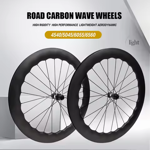 Airwolf 700c Carbon Wave Wheelset DT350 Center Lock Disc Brake Road Bike 40 50 60mm Depth Road Bicyc
