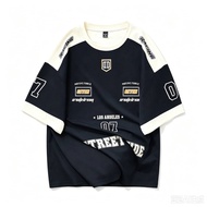 American Style Contrast Color Number 7 Short-Sleeved T-Shirt YLTX