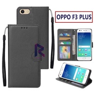OPPO F3+ FLIP WALLET LEATHER CASE PREMIUM LEATHER OPEN CLOSE HP FLIP CASE OPPO F3 PLUS