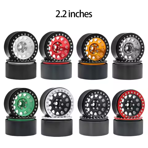 1/10 RC Crawler CNC Aluminum Alloy 2.2" Beadlock Wheels Rim for TRX4 TRX6 D90 Axial SCX10 Wraith Cap