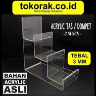 ACRYLIC BAG 3 TIER ACRYLIC WALLET MICA STAND