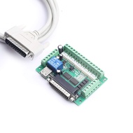 DEVMO 5 Axis CNC Interface Adapter Breakout Board for Stepper Motor Driver Mach3 +DB25
